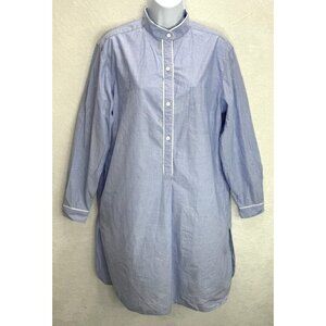J. Peterman Women's Blue Long Sleeve Tunic Dress Size Large